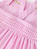 Turtle Girls Dress Pink Stripe Ruffle Strap - 10