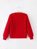 Red Christmas Girls “merry” Pullover Sweater - 2