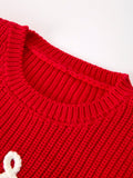Red Christmas Girls “merry” Pullover Sweater - 3