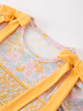 Yellow Bow Smocked Floral Baby Bubble - 3