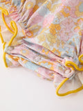 Yellow Bow Smocked Floral Baby Bubble - 5