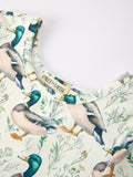Girls Duck Print Dress Long Sleeve Twirl Dress - 3