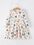 Halloween Bow Girls Dress Long Sleeve Twirl Dress - 1