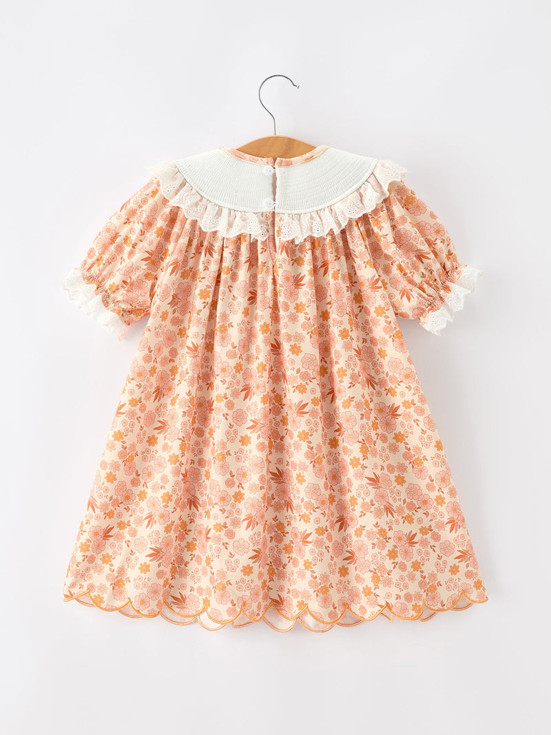 Thanksgiving Turkey Floral Lace Ruffle Girls Dress - 2
