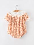Thanksgiving Turkey Floral Lace Bubble Girls Romper - 2