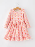 Halloween Thanksgiving Pumpkin Bow Pocket Girls Dress - 1