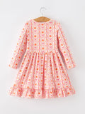 Halloween Thanksgiving Pumpkin Bow Pocket Girls Dress - 2