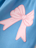 Summer Bow Girls Dress Smocked Strap Dress Bow Applique - 5