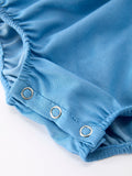 Summer Bow Baby Romper Smocked Strap Bubble Bow Applique - 5