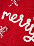 Mom and Me Winter Christmas Red "merry" Pullover Sweater - 10