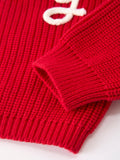 Mom and Me Winter Christmas Red "merry" Pullover Sweater - 7