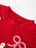 Mom and Me Winter Christmas Red "merry" Pullover Sweater - 8
