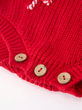 Christmas Candy Cane Merry Knit Baby Romper - 6