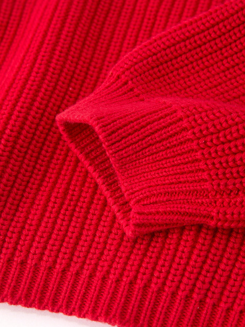 Mom and Me Winter Christmas Red "merry" Pullover Sweater - 15