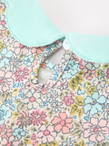Mint Floral Girl Dress Petals Collar - 5