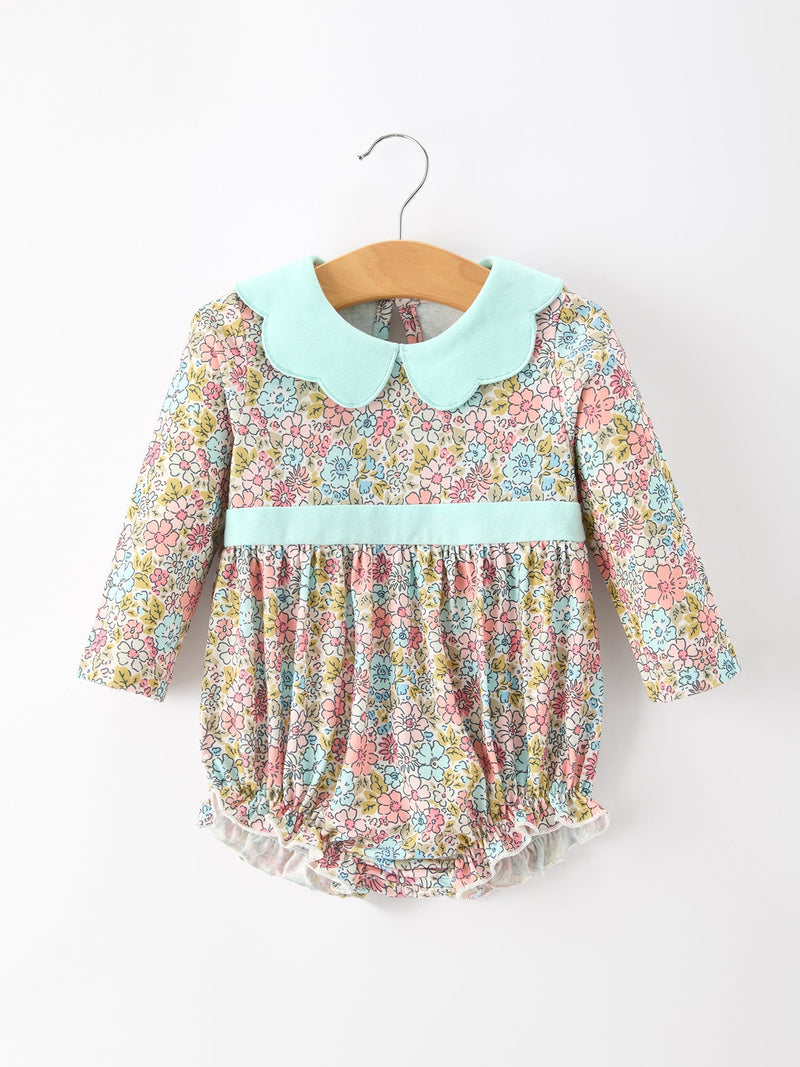 Mint Floral Baby Bubble Petals Collar - 1