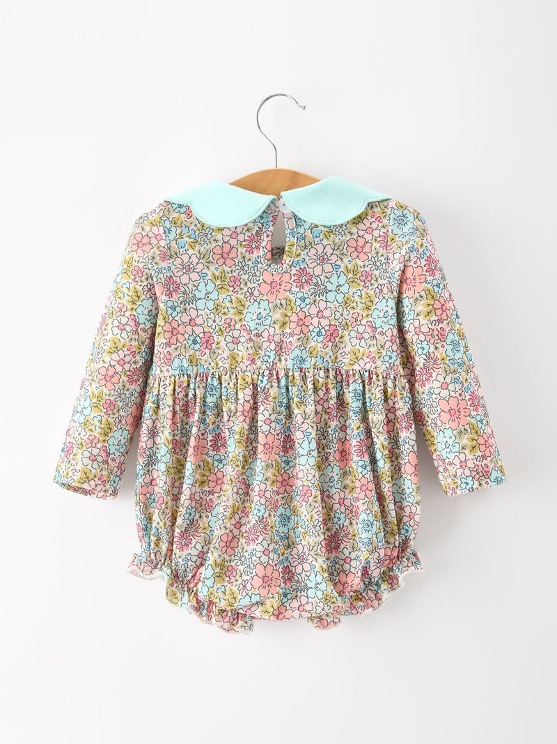 Mint Floral Baby Bubble Petals Collar - 2