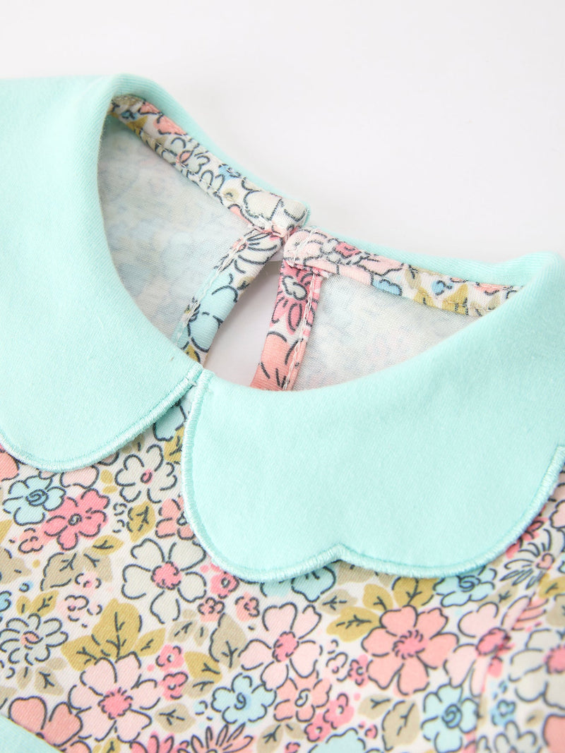 Mint Floral Baby Bubble Petals Collar - 3