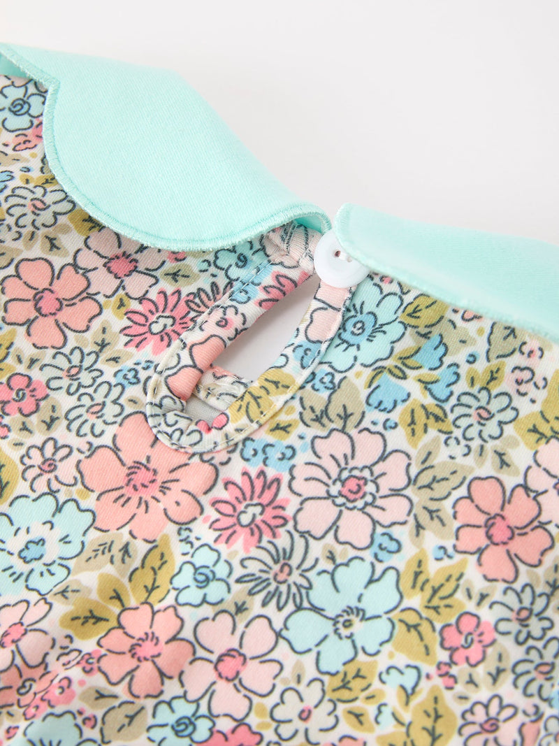 Mint Floral Baby Bubble Petals Collar - 5