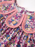 Pink Floral Petals Collar Girl Bloomer Set - 3