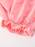 Pink Floral Petals Collar Girl Bloomer Set - 5