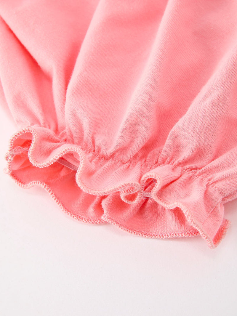 Pink Floral Petals Collar Girl Bloomer Set - 5