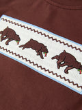 Bear Smocked Boy Pant Set - 4