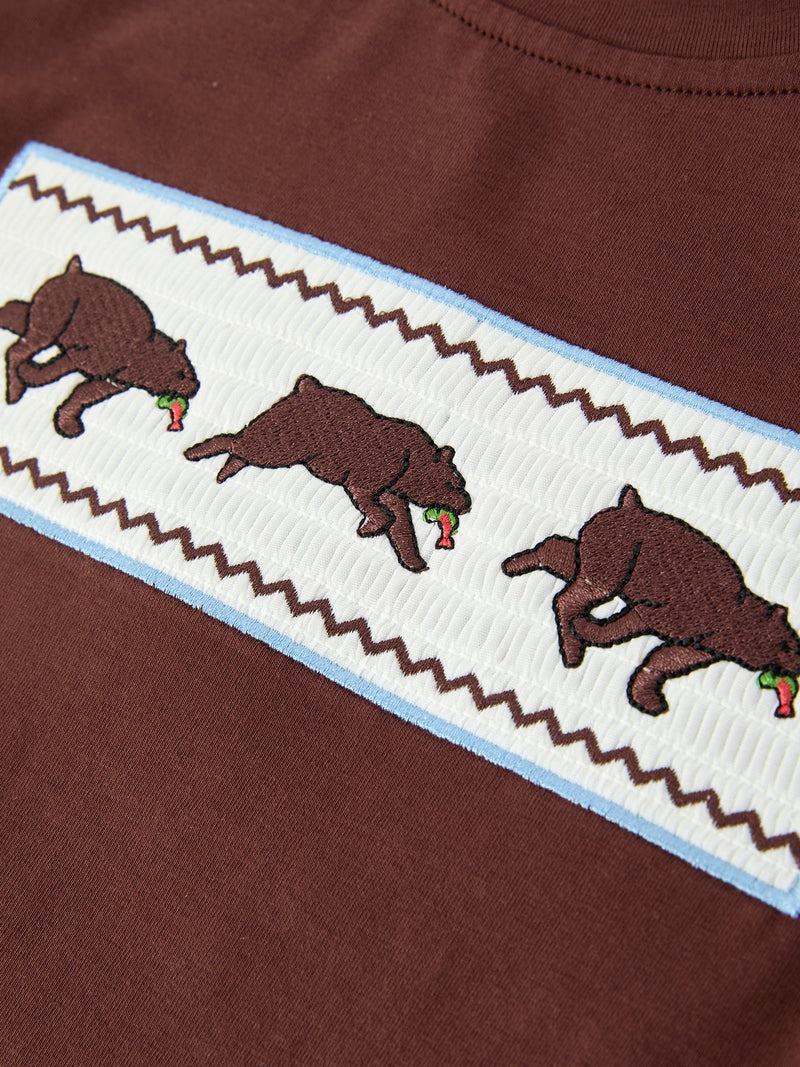Bear Smocked Boy Pant Set - 4