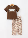 Duck Embroidery Camo Boy Pant Set - 1