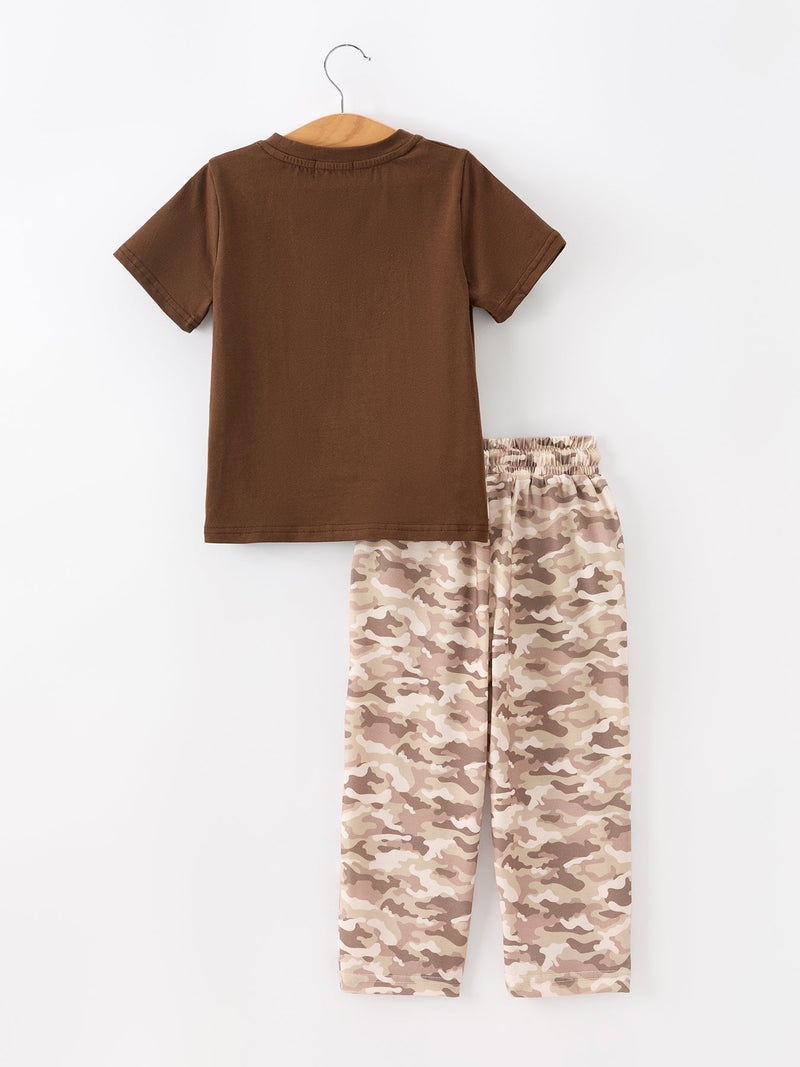 Duck Embroidery Camo Boy Pant Set - 2
