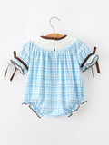 Bear Smocked Plaid Baby Bubble - 2