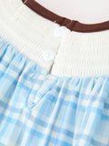 Bear Smocked Plaid Baby Bubble - 5