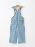 Bow Denim Girl Overalls Wide Leg Jumpsuit - 3