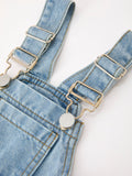 Bow Denim Girl Overalls Wide Leg Jumpsuit - 8