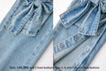 Bow Denim Girl Overalls Wide Leg Jumpsuit - 2
