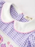 Thanksgiving Turkey Smocked Plaid Bow Girls Dress - 3