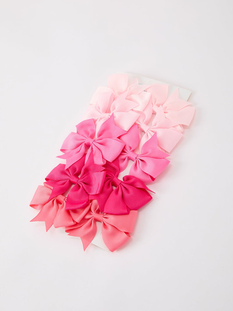Fall Bow Hair Clip Set - 8