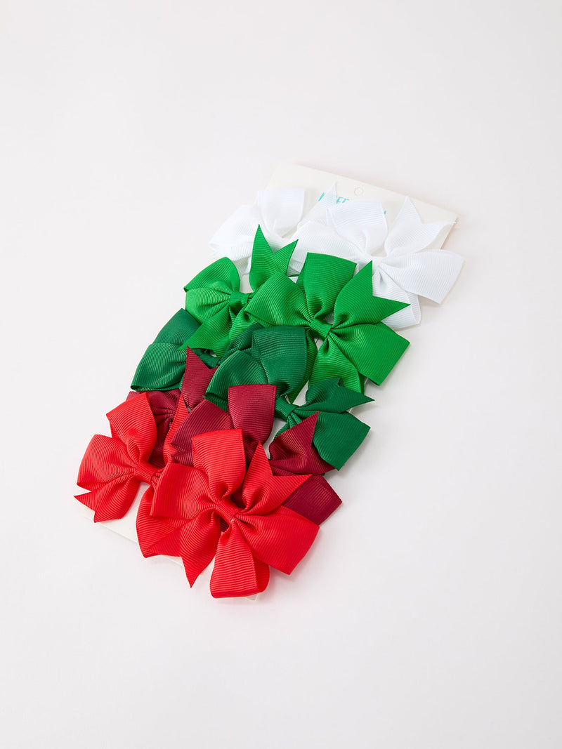 Fall Bow Hair Clip Set - 10