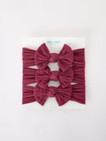Baby Girl Bow Headband Same Color 3 Piece Set - 2