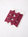 Baby Girl Bow Headband Same Color 3 Piece Set - 3