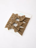 Baby Girl Bow Headband Same Color 3 Piece Set - 5