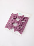 Baby Girl Bow Headband Same Color 3 Piece Set - 7