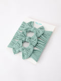 Baby Girl Bow Headband Same Color 3 Piece Set - 17