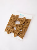 Baby Girl Bow Headband Same Color 3 Piece Set - 21