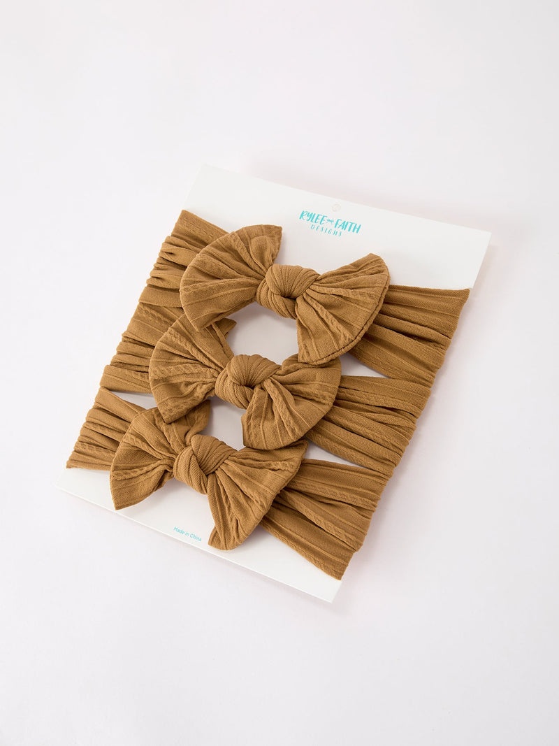 Baby Girl Bow Headband Same Color 3 Piece Set - 21