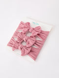 Baby Girl Bow Headband Same Color 3 Piece Set - 23