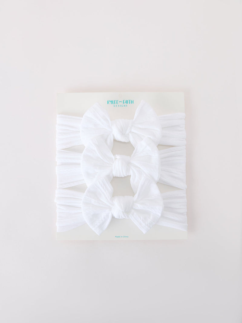Baby Girl Bow Headband Same Color 3 Piece Set - 26