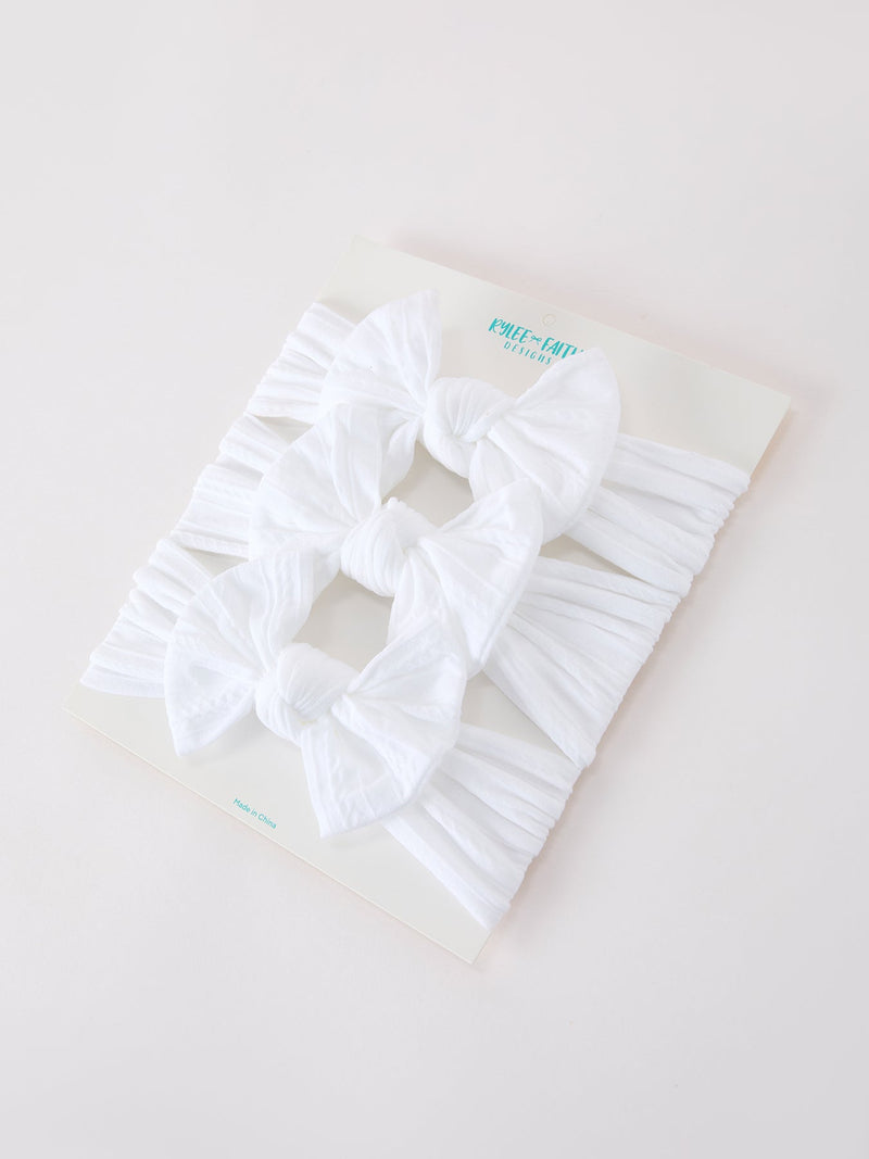 Baby Girl Bow Headband Same Color 3 Piece Set - 27