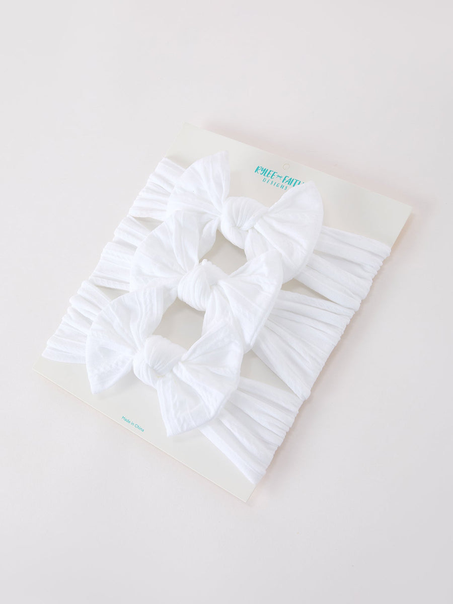 Baby Girl Bow Headband Same Color 3 Piece Set