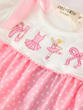 Pink Ballet Embroidery Bow Bubble Romper - 12